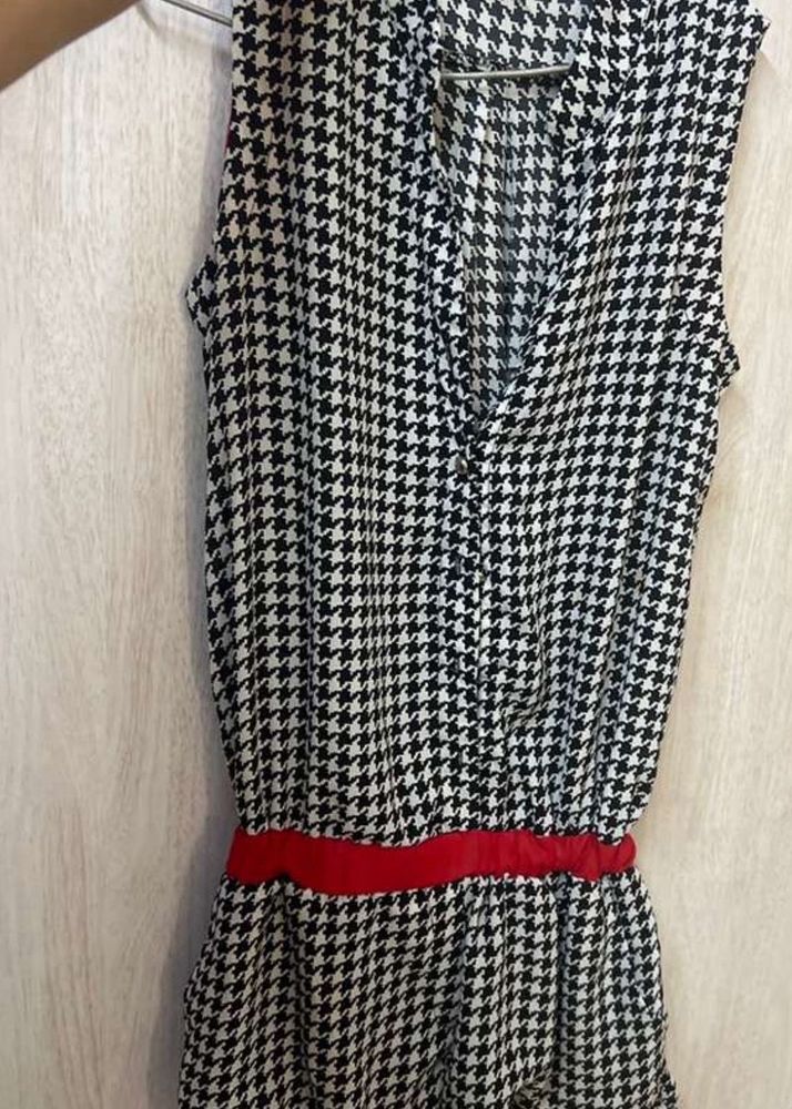 Houndstooth Print Dress