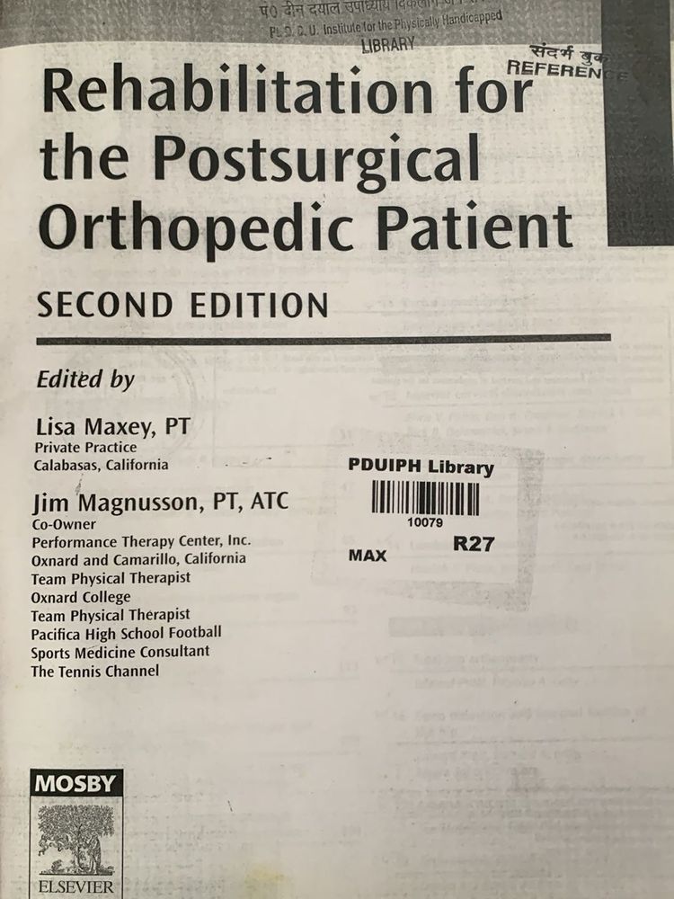Rehabilitation For Postsurgical Orthopaedic Patien