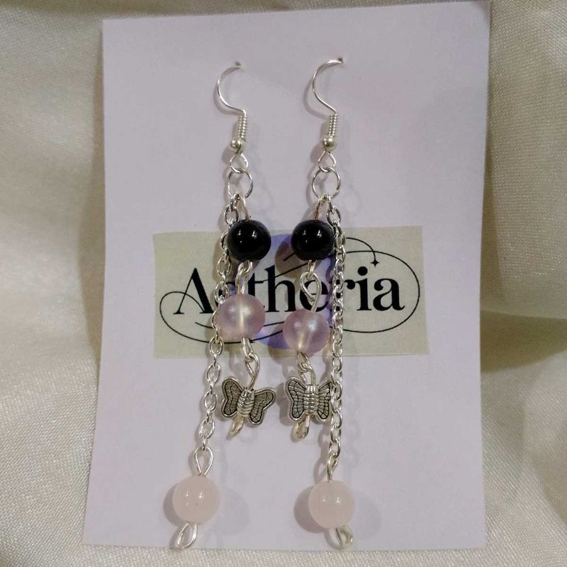 Pinterest Black N White Butterfly Earrings 🦋✨