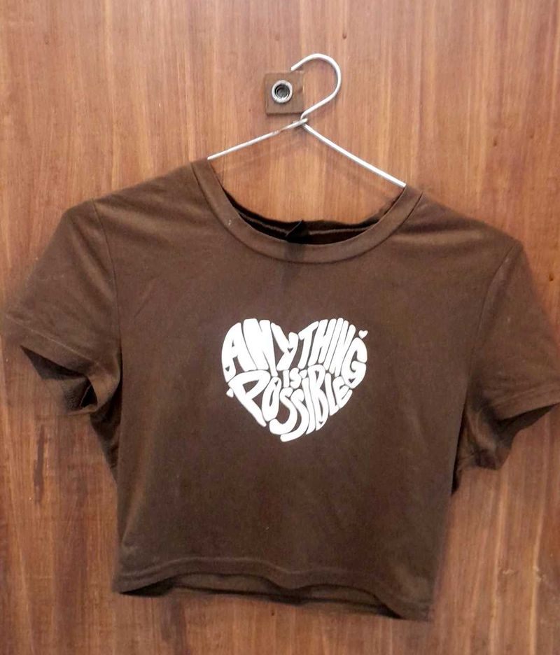 Shein Coffee Brown Crop Top