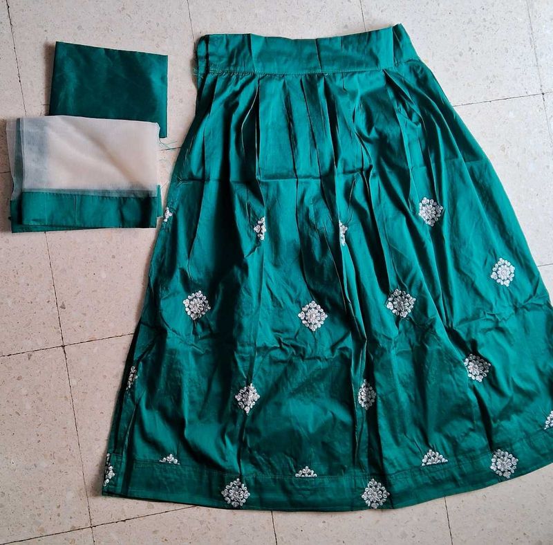 Green Embroidered Lehenga Choli