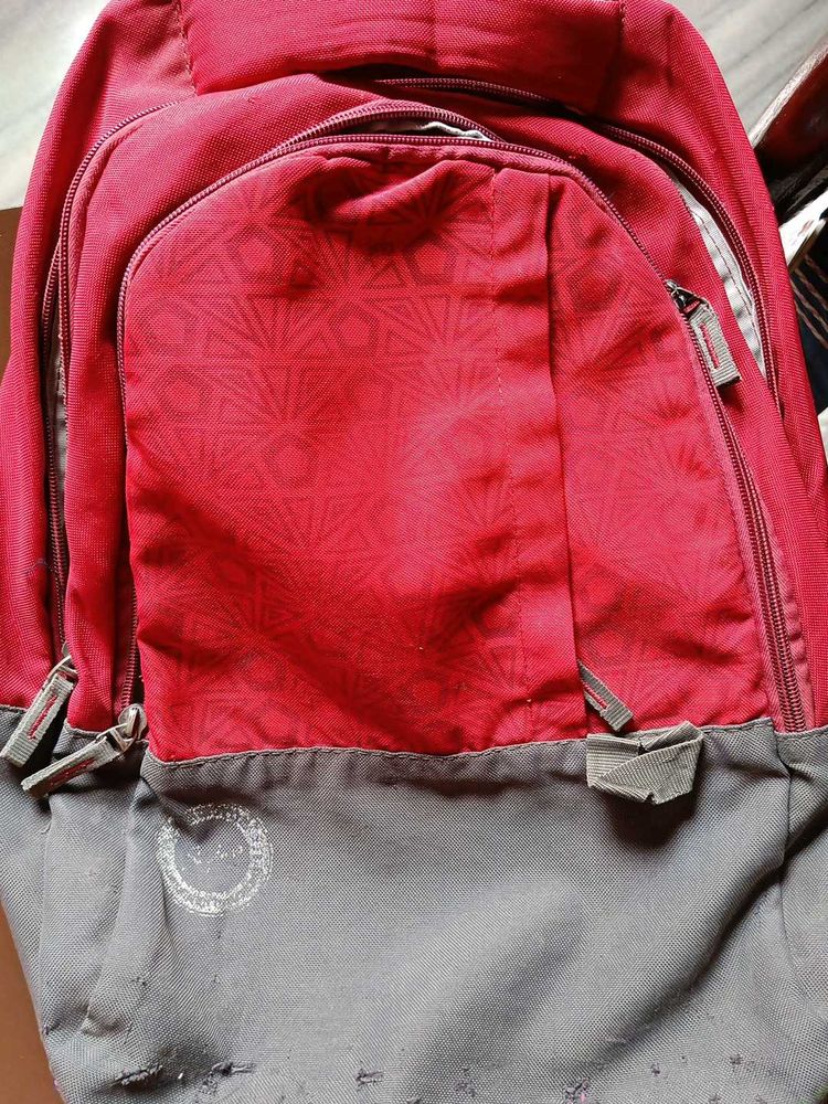 Used Red &amp; Gray Backpack