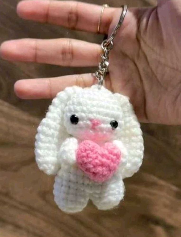 Bunny Crochet Keychain