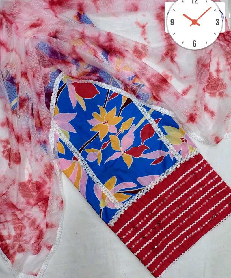 Punjabi Cotton Suits With Tye Dye Duppata