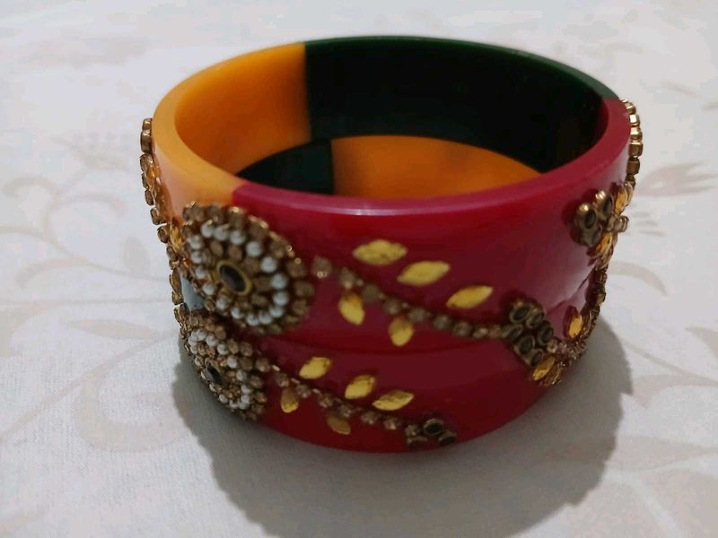 Colorful Bangle with Pearl Details