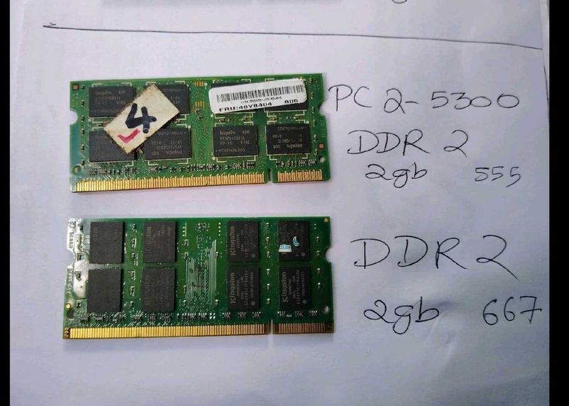 laptop DDR2 2GB RAM 2 Modules USED OK