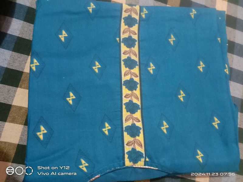 Teal Floral Embroidered Kurti