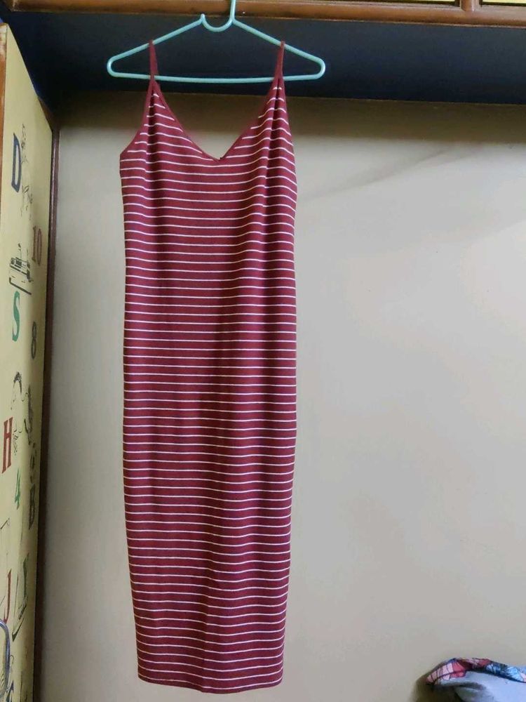 Striped Bodycon Midi Dress