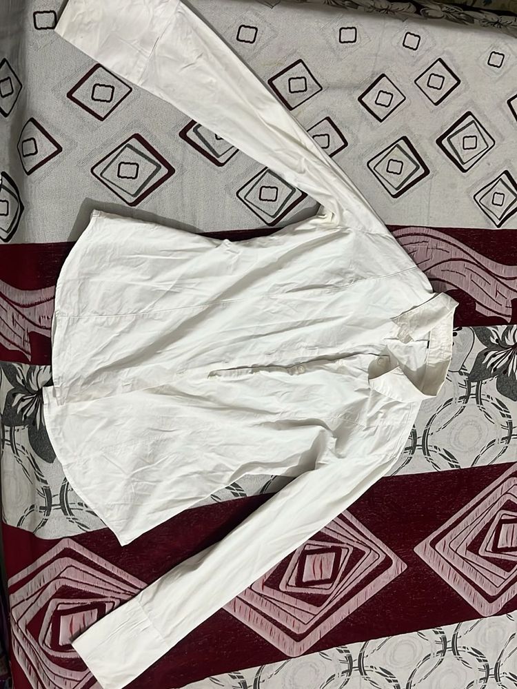 Crisp White Button-Down Shirt