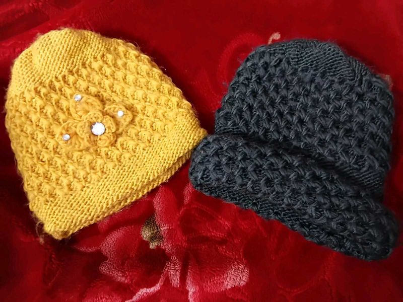 New Cozy Set of Two Knit Beanie Hat