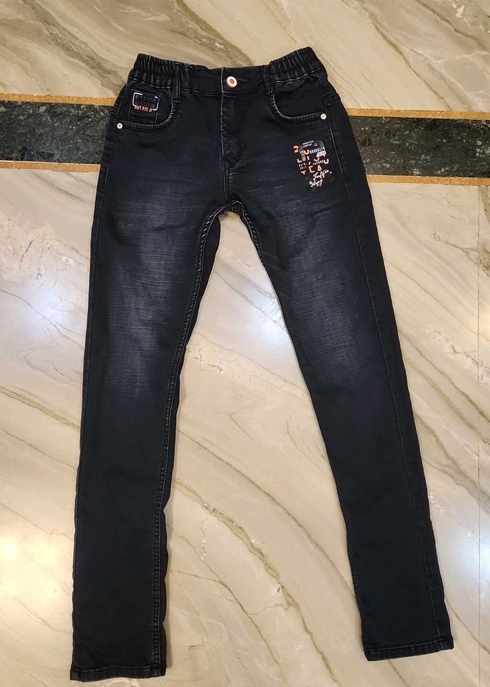 Black Jeans with Elastic Waist