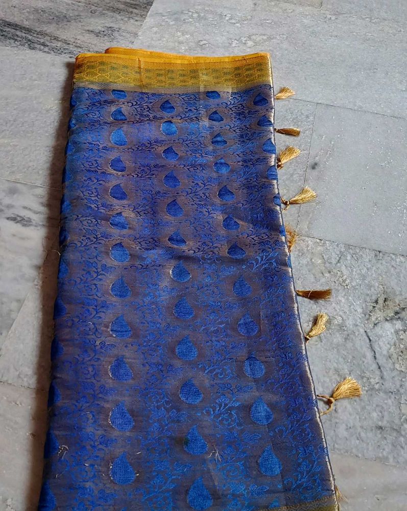 Blue Banarasi Silk Saree