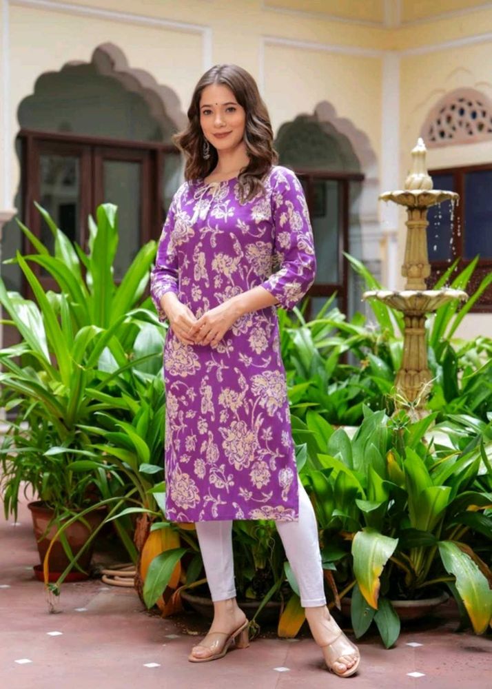 Purple Pure Cotton Kurta