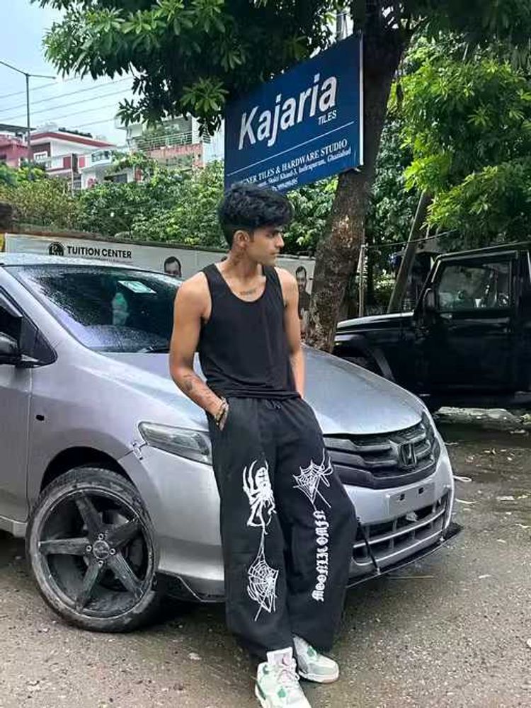 Graphic Print Baggy Pants