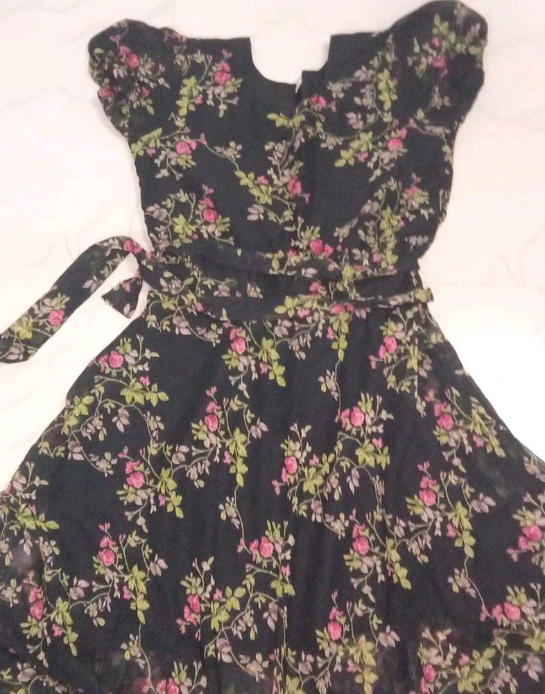 Floral Print Wrap Dress