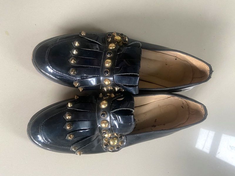Christian Labouton Studded Black Loafer