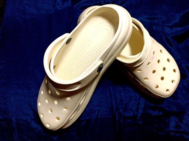 White Crocs Unisex Size 9