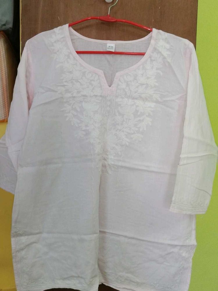 Cotton Kurta For Daily Use With White Print On It