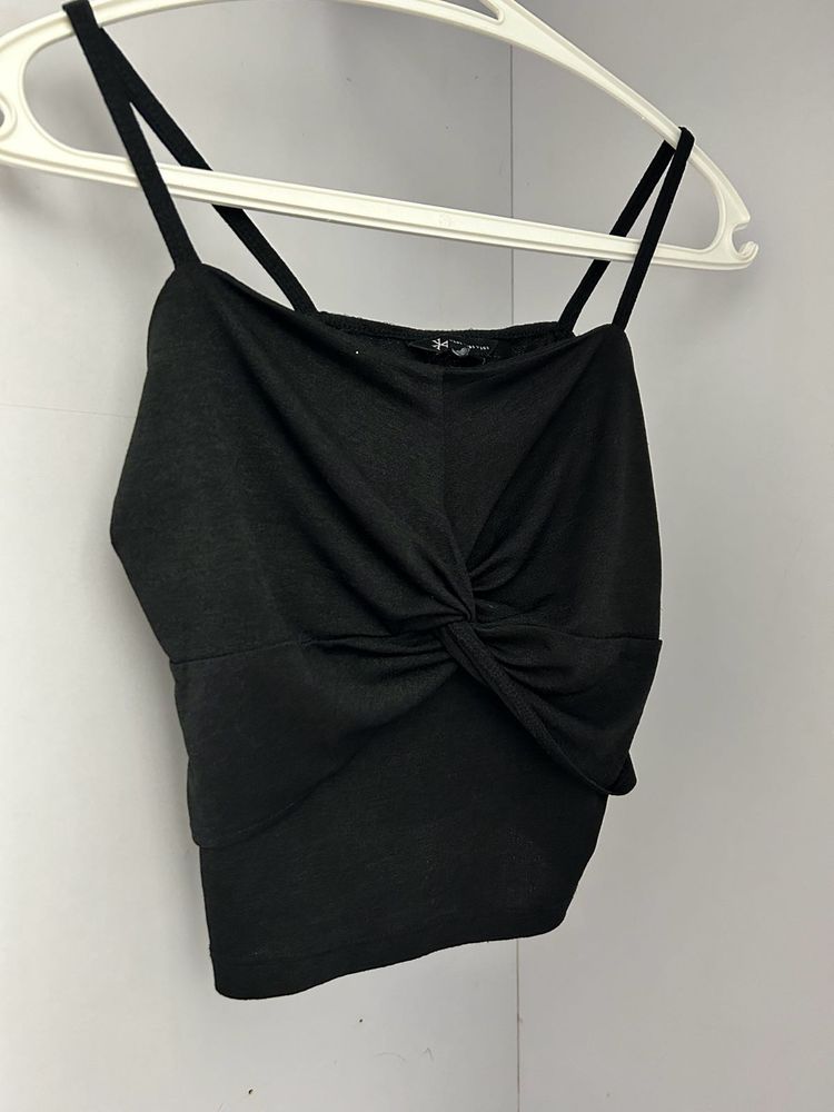Twist-Front Cropped Tank Top