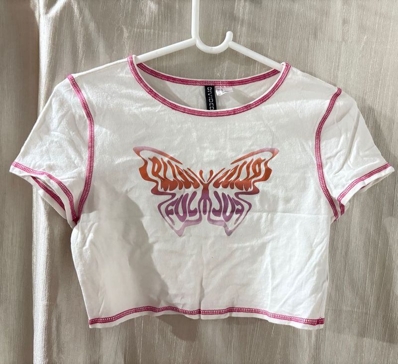 Butterfly Graphic Crop Top