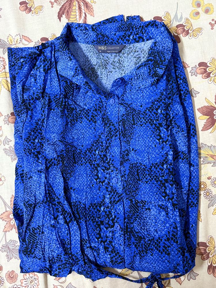 Blue Animal Print Shirt