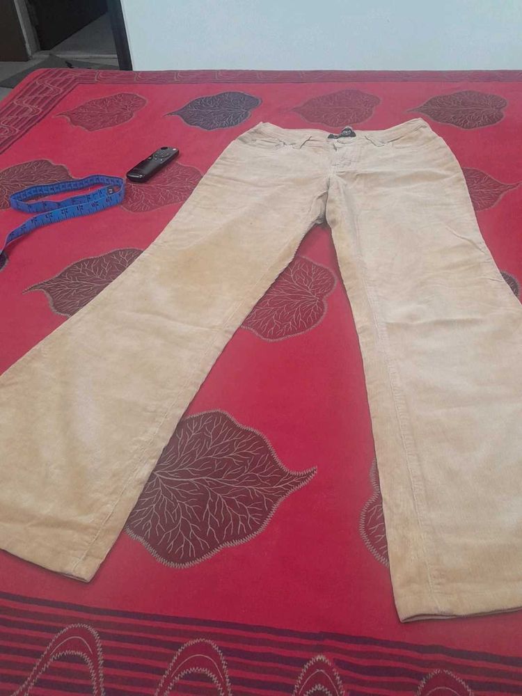 Tan Corduroy Flare Pants