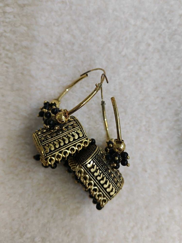 Black Oxidised Bali Jhumka