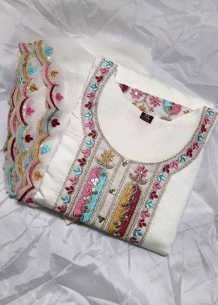 Embroidered white Kurta Set✨