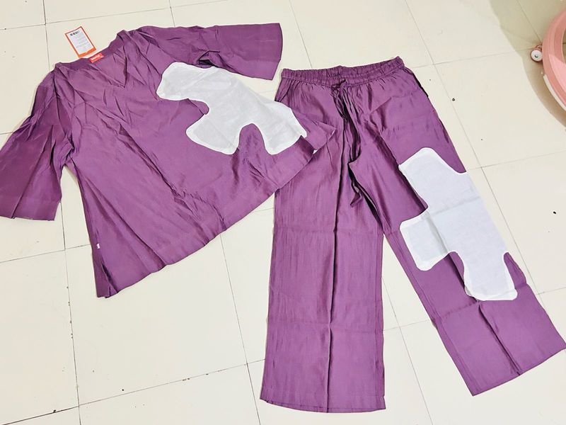 Lavender Slub 2-Piece Lounge Set