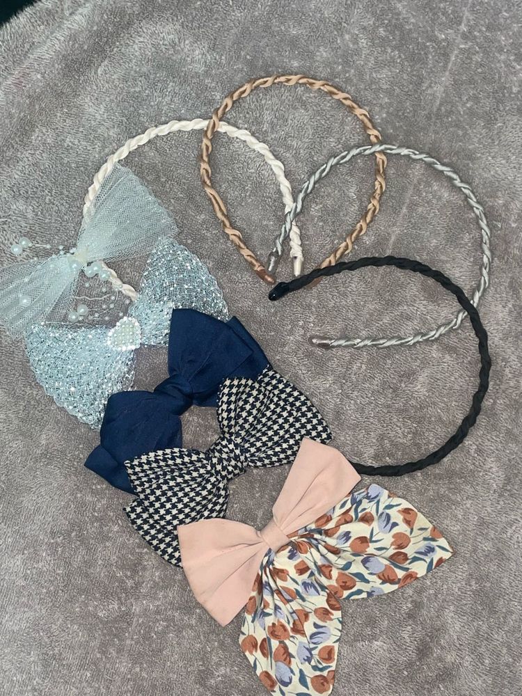 Hair Accessory Bundle ( 4 bands &amp; 5 bows )