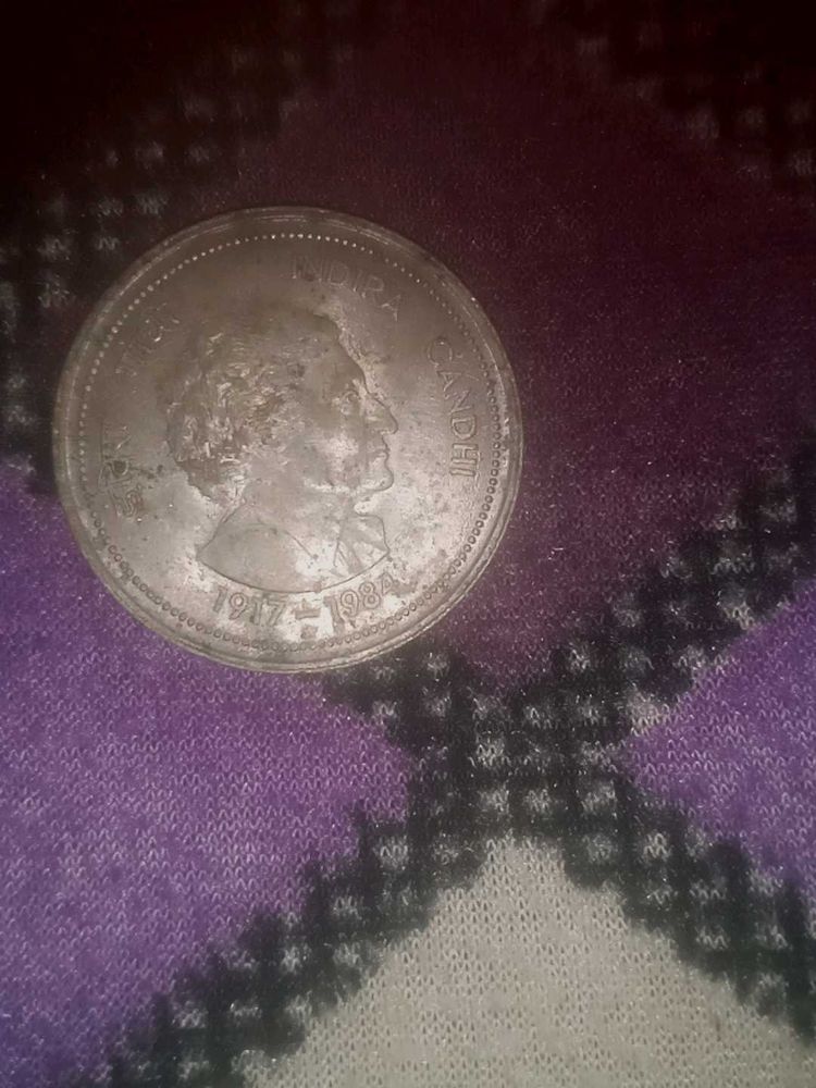 Indira Gandhi 1917 To 1984 5 Rupees Coin Rare One