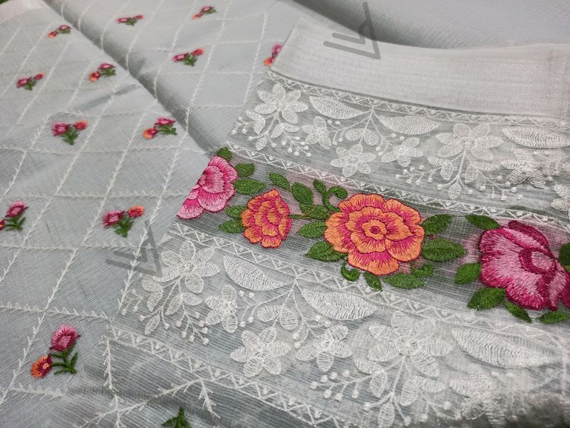 Kota Cotton Grey Saree