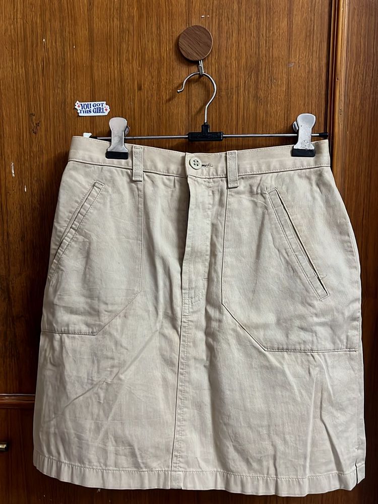 Khakhi Beige Mini Skirt