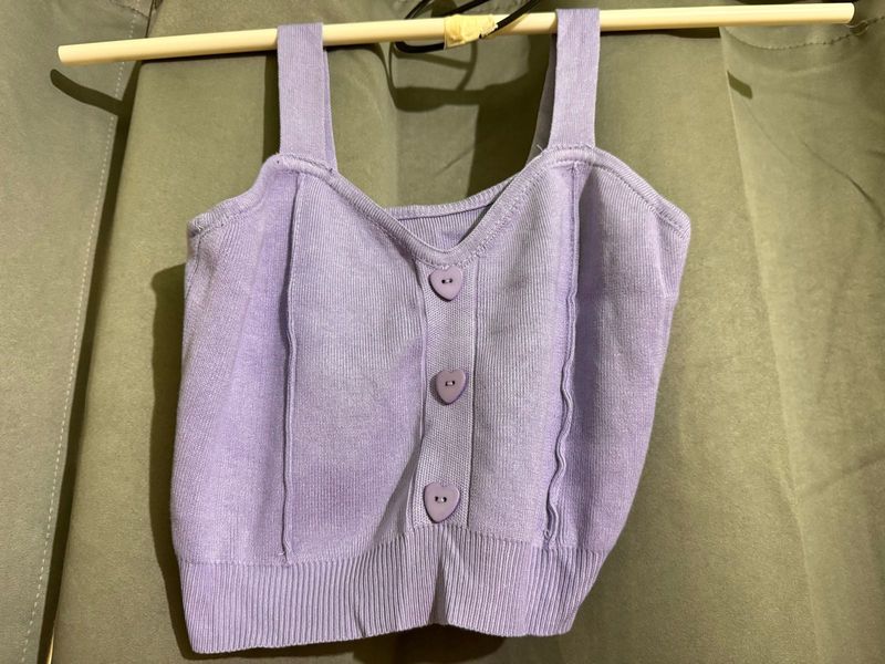 Purple fitted crop top