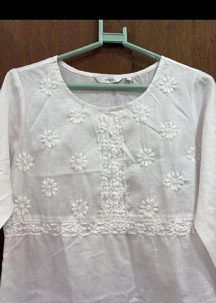 White Embroidered Top