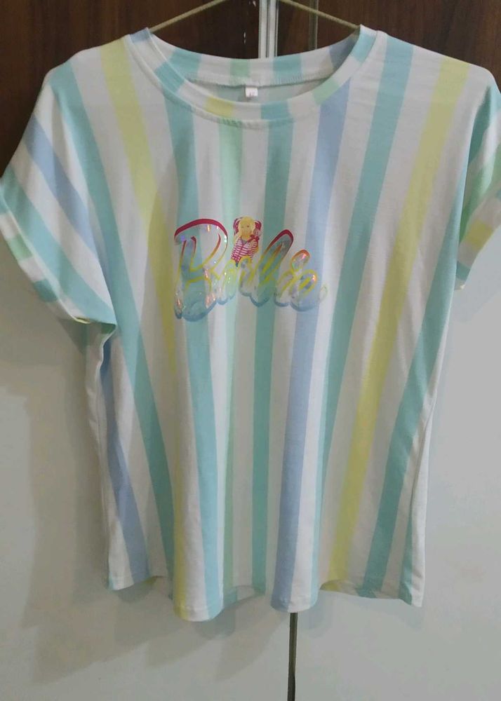 Cute Striped Barbie Tee