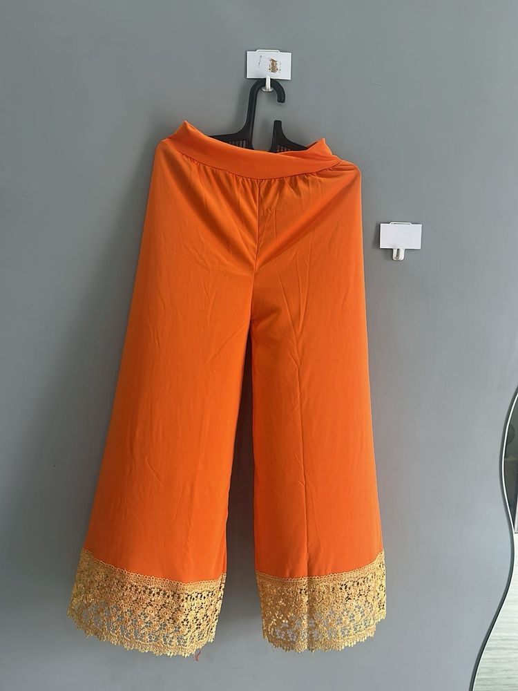 Orange Palazzo Pants(s, M)