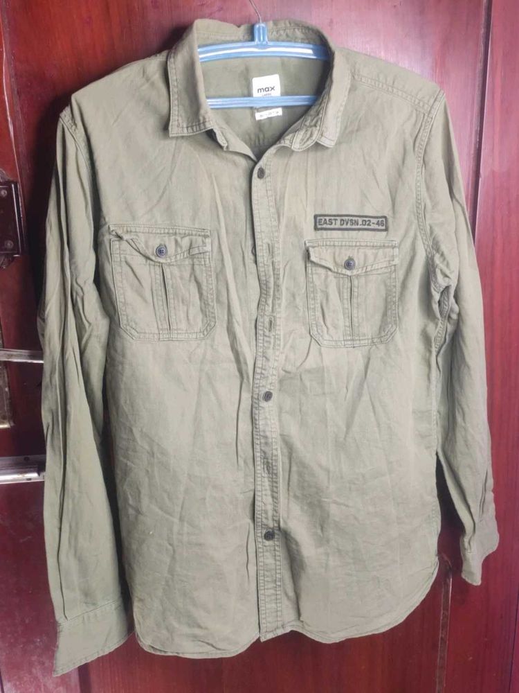 Olive Green Casual Shirt
