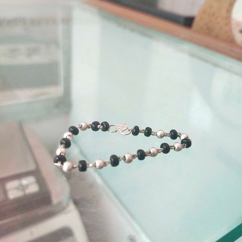 Pure Silver &amp; Black Crystals Baby Nazariya 1 Piece