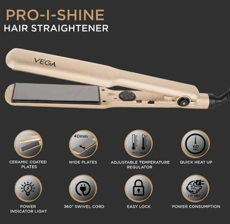 VEGA Pro- I -Shine Hair Straightener (VHSH-23)Gold