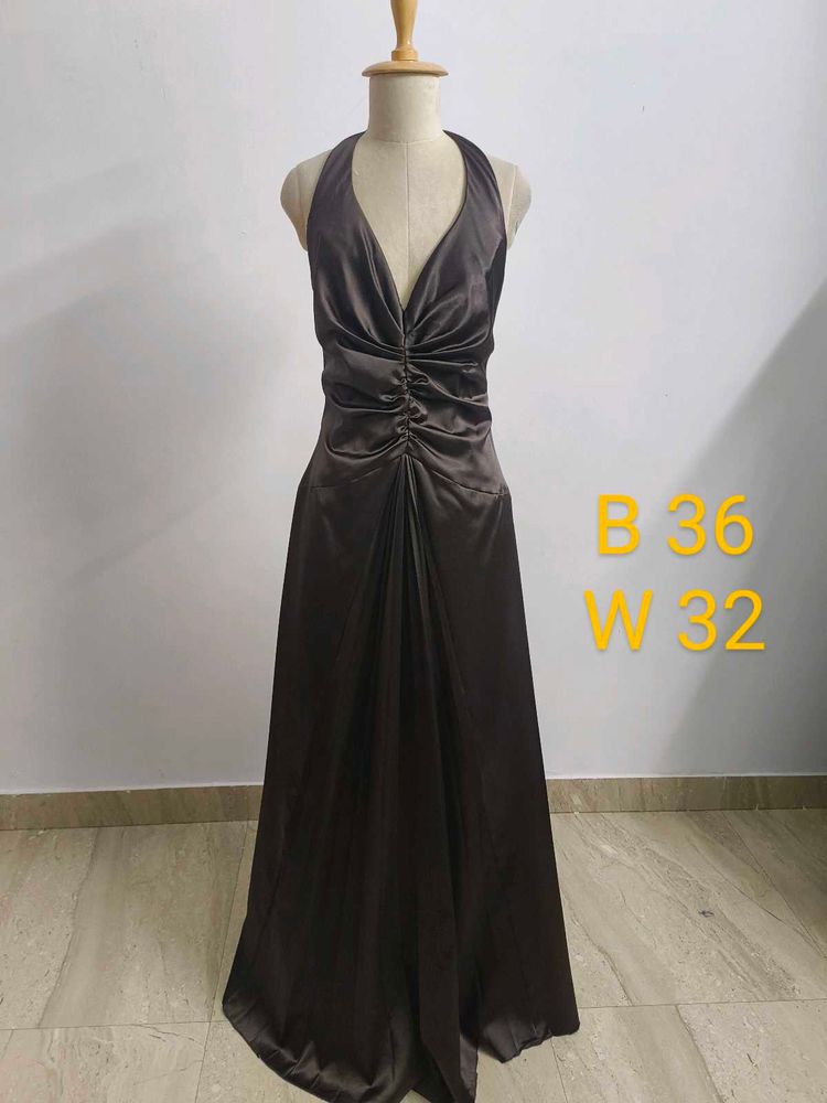 Brown Halter Gown