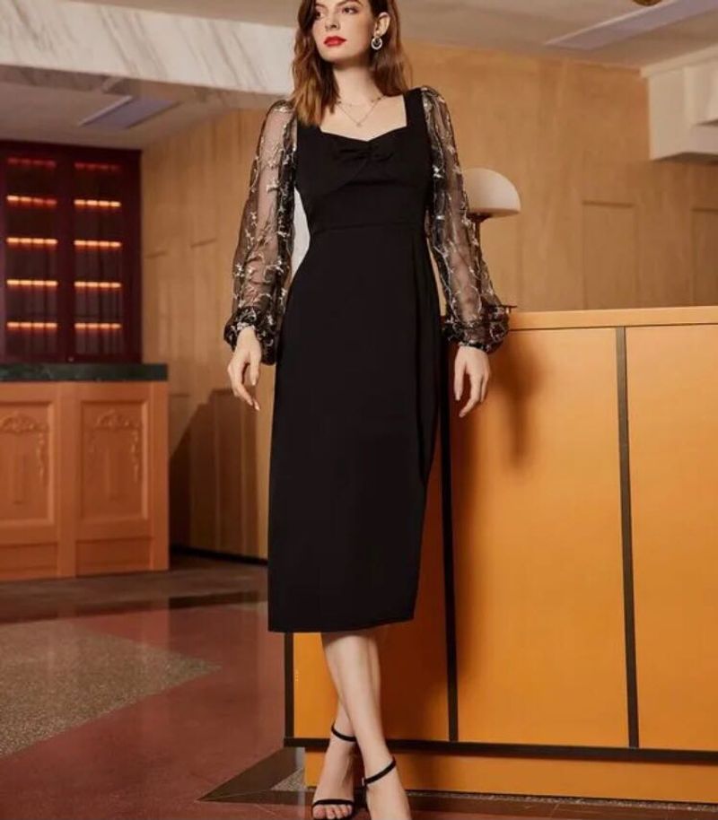 Embroidered A-line Dress