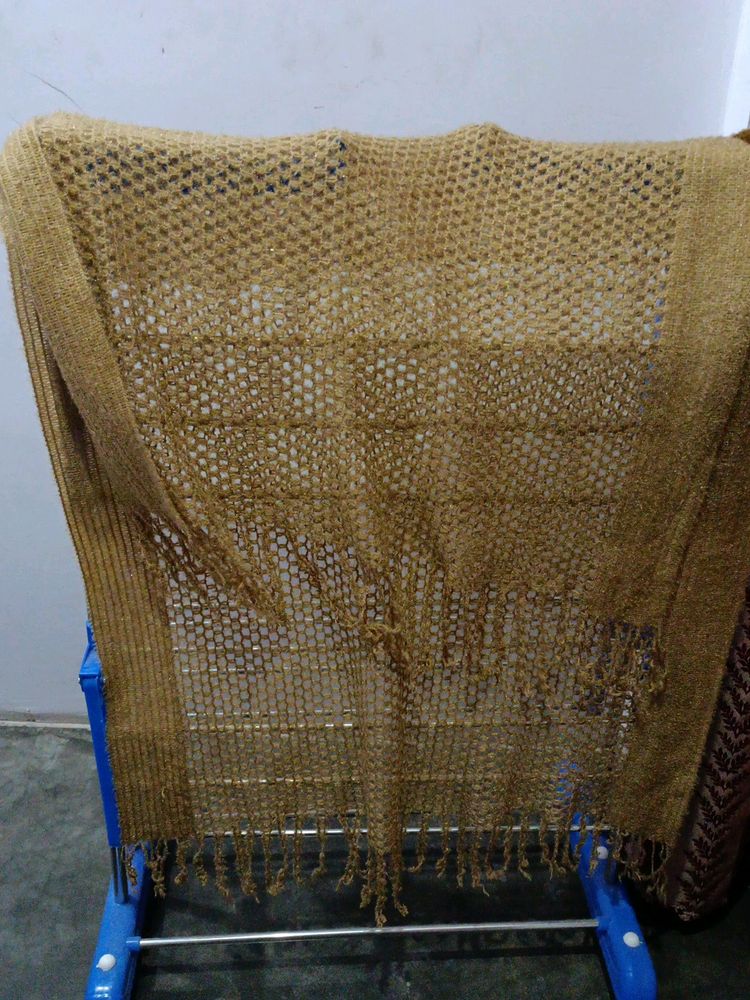 Woolen Fancy Shall Stall Full Size Tan Colour.
