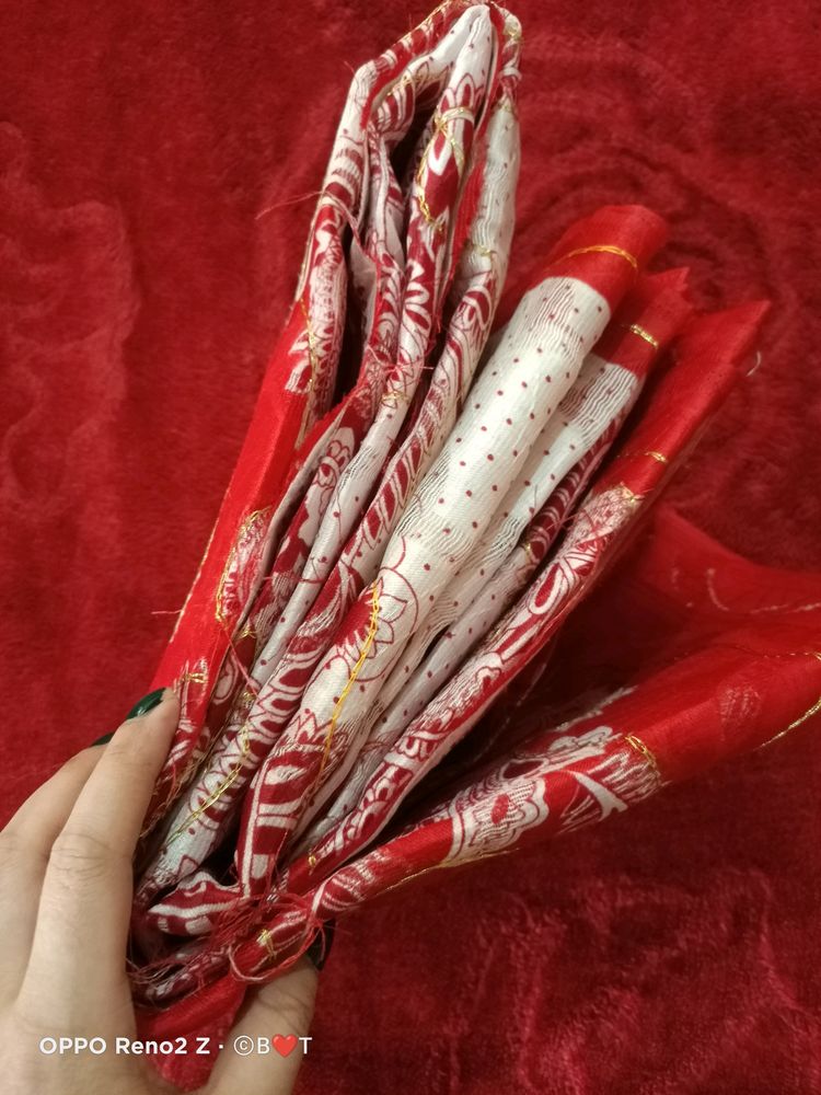 Red &amp; White Combination Saree ❤️