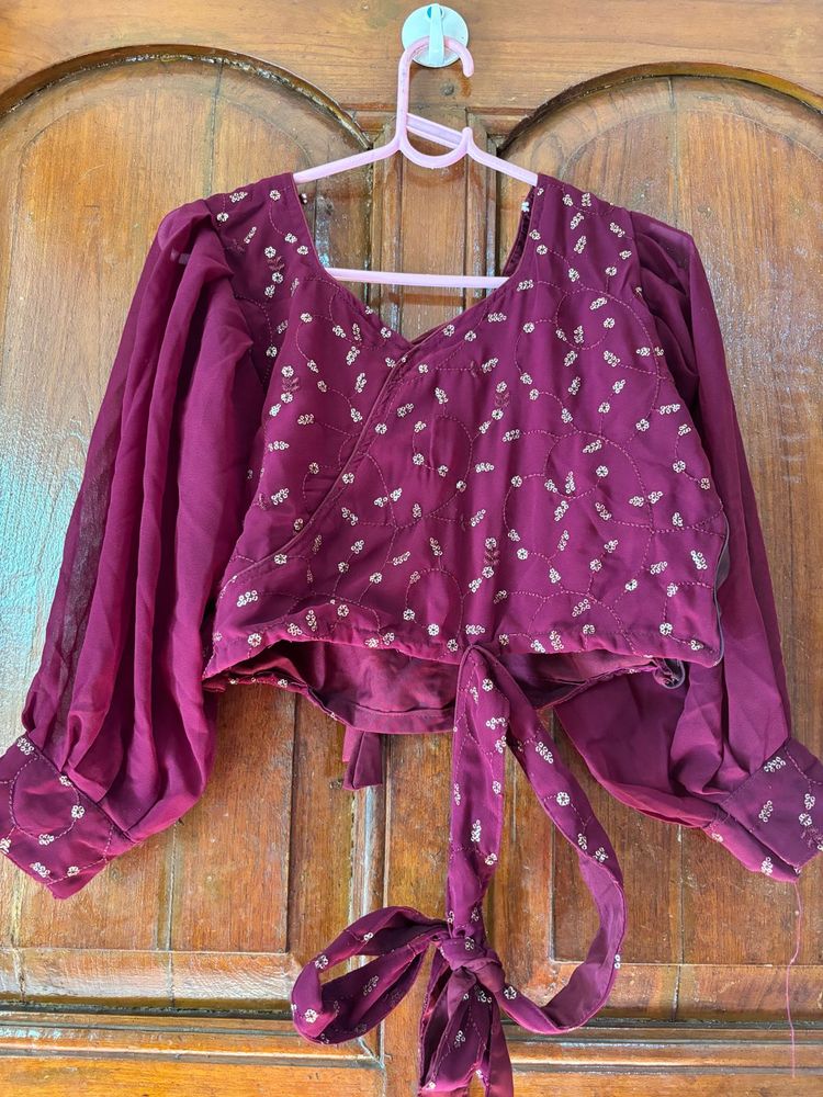 Bright Marron Colour Dress For Girls