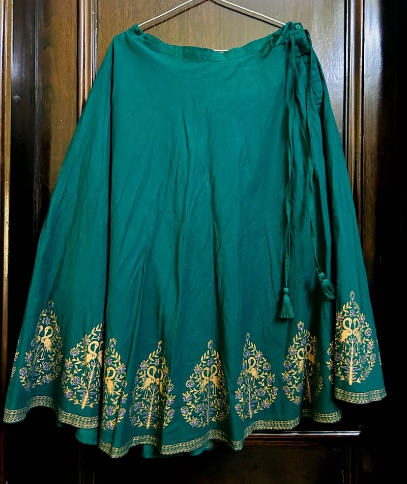 Emerald Green Floral Print Fabric