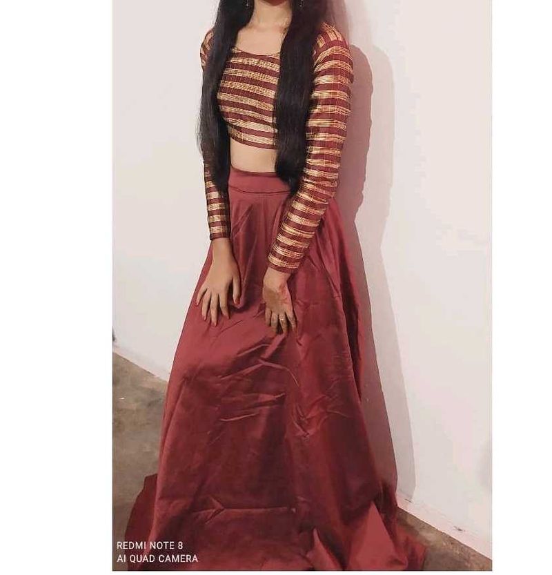 Brown Lehnga With Blouse And Duppata