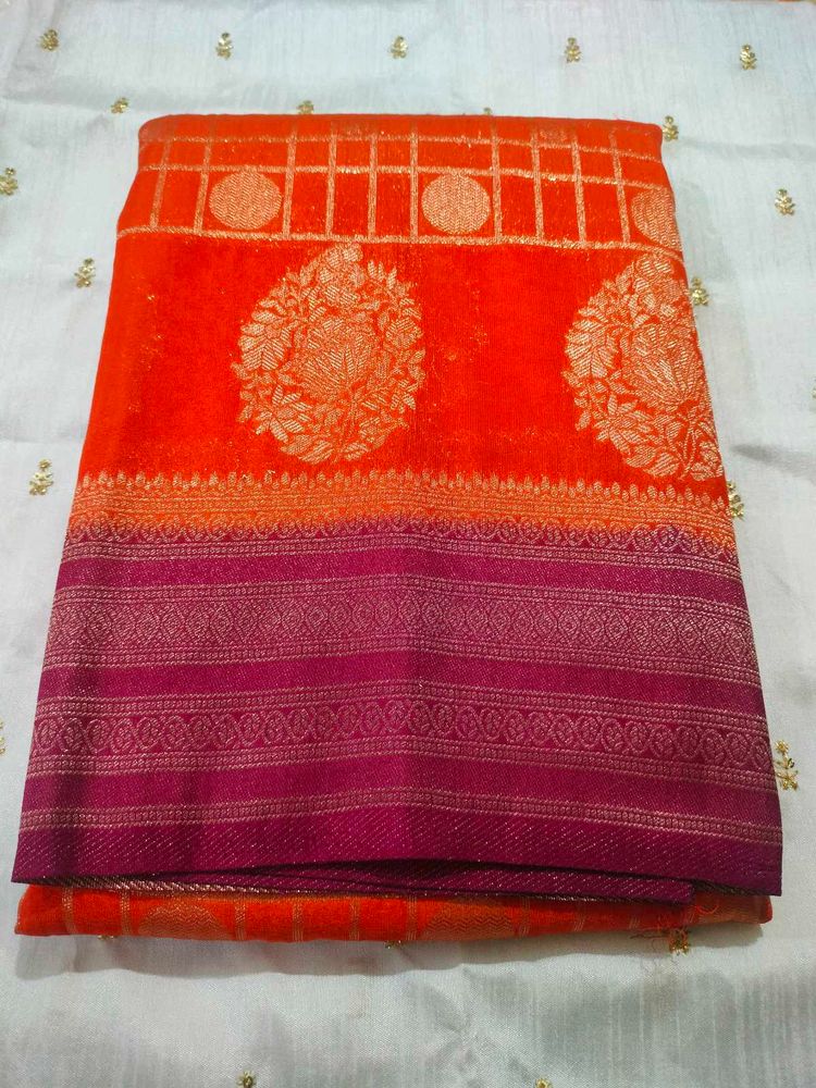 Elegant Orange Saree