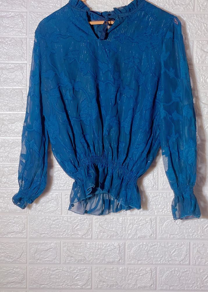 Royal Blue Lace Top