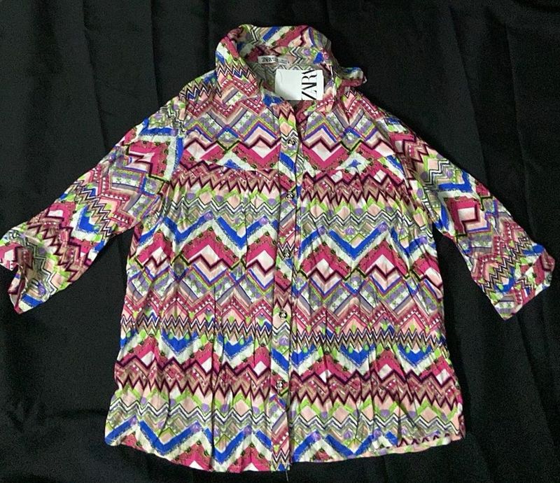 Zara Colorful Print Shirt